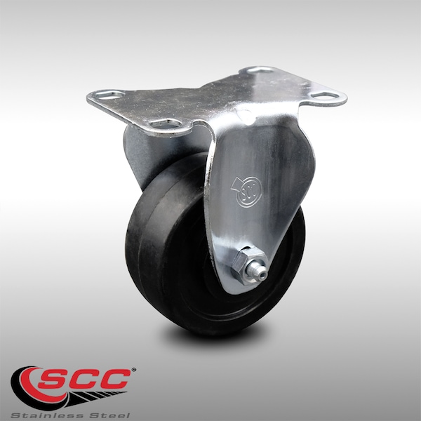 3 Inch SS Soft Rubber Wheel Rigid Top Plate Caster